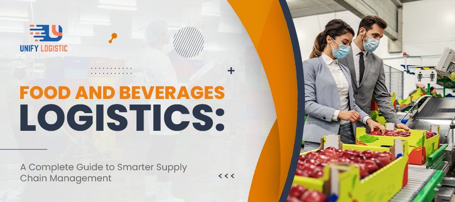 Food and beverage logistics operation with quality inspection, product handling, and supply chain management in a modern processing facility.